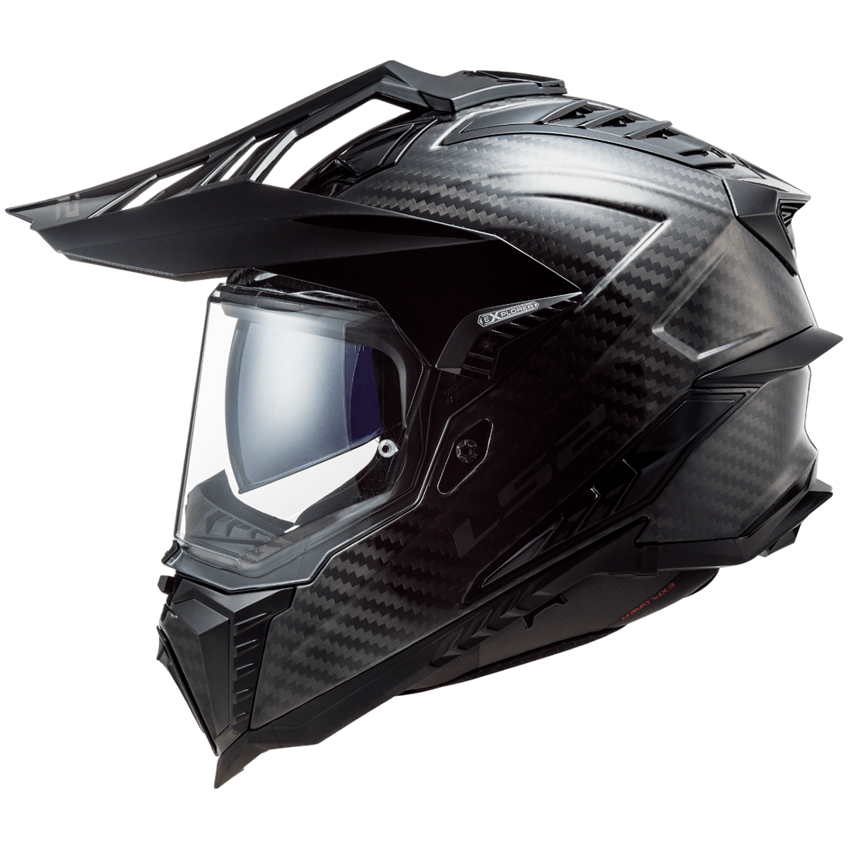 Capacete Original LS2 MX701 Explorer Carbon Preto Fosco