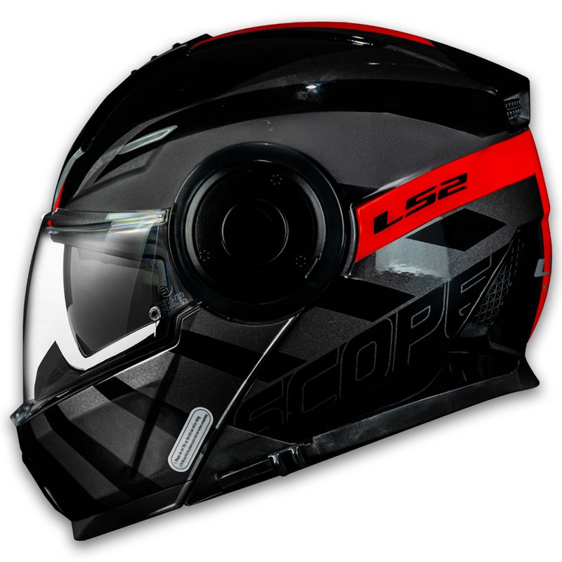 Capacete Original LS2 FF902 Scope Hamr Preto Vermelho