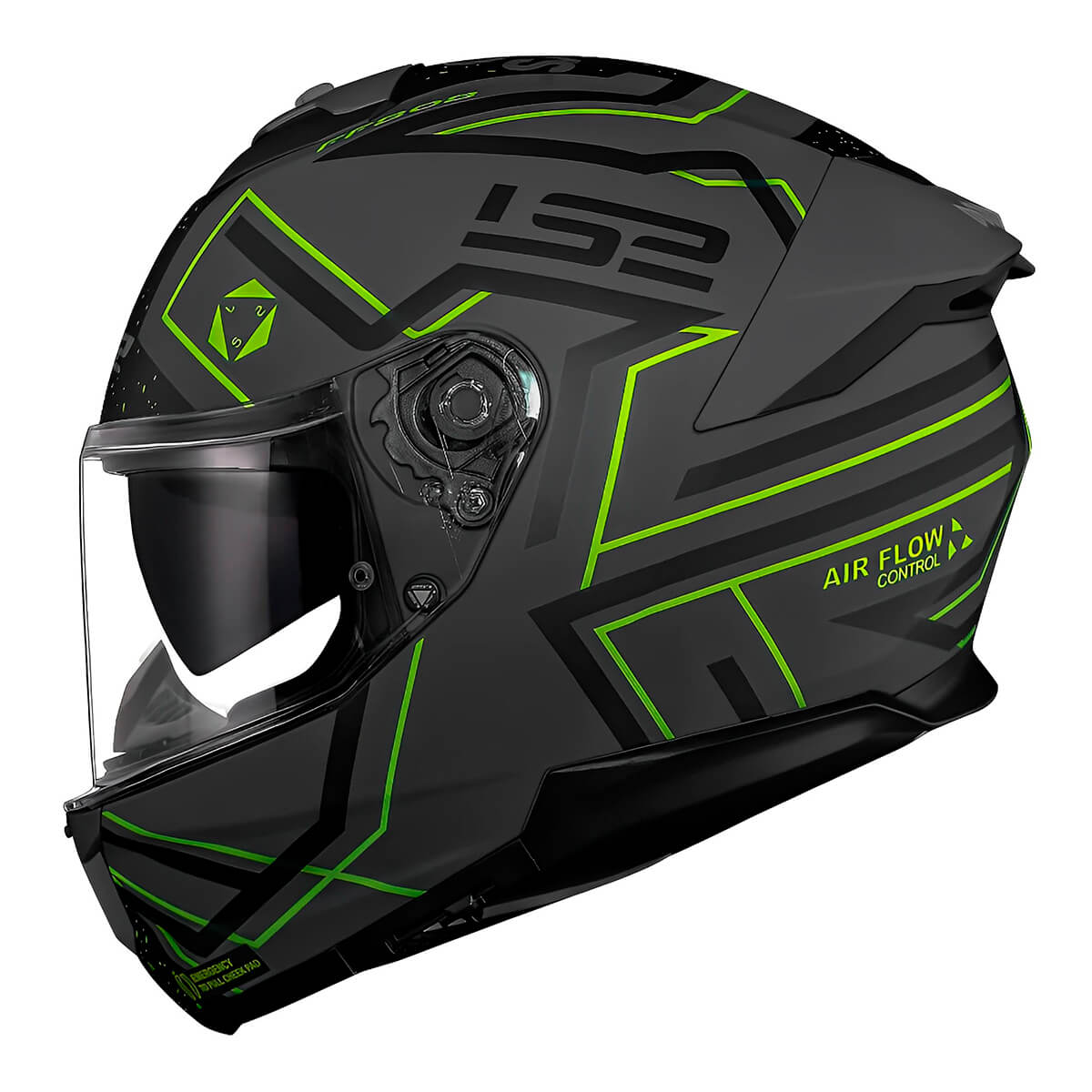 Capacete Original LS2 FF808 Stream 2 Maze Cinza Preto