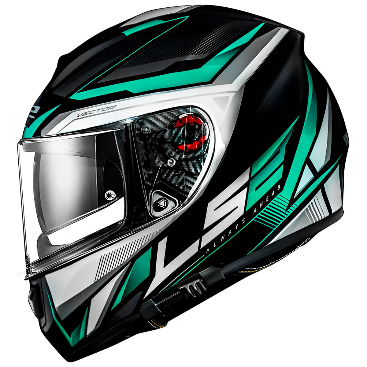 Capacete Original LS2 FF397 Vector Rider Prata Cinza Verde