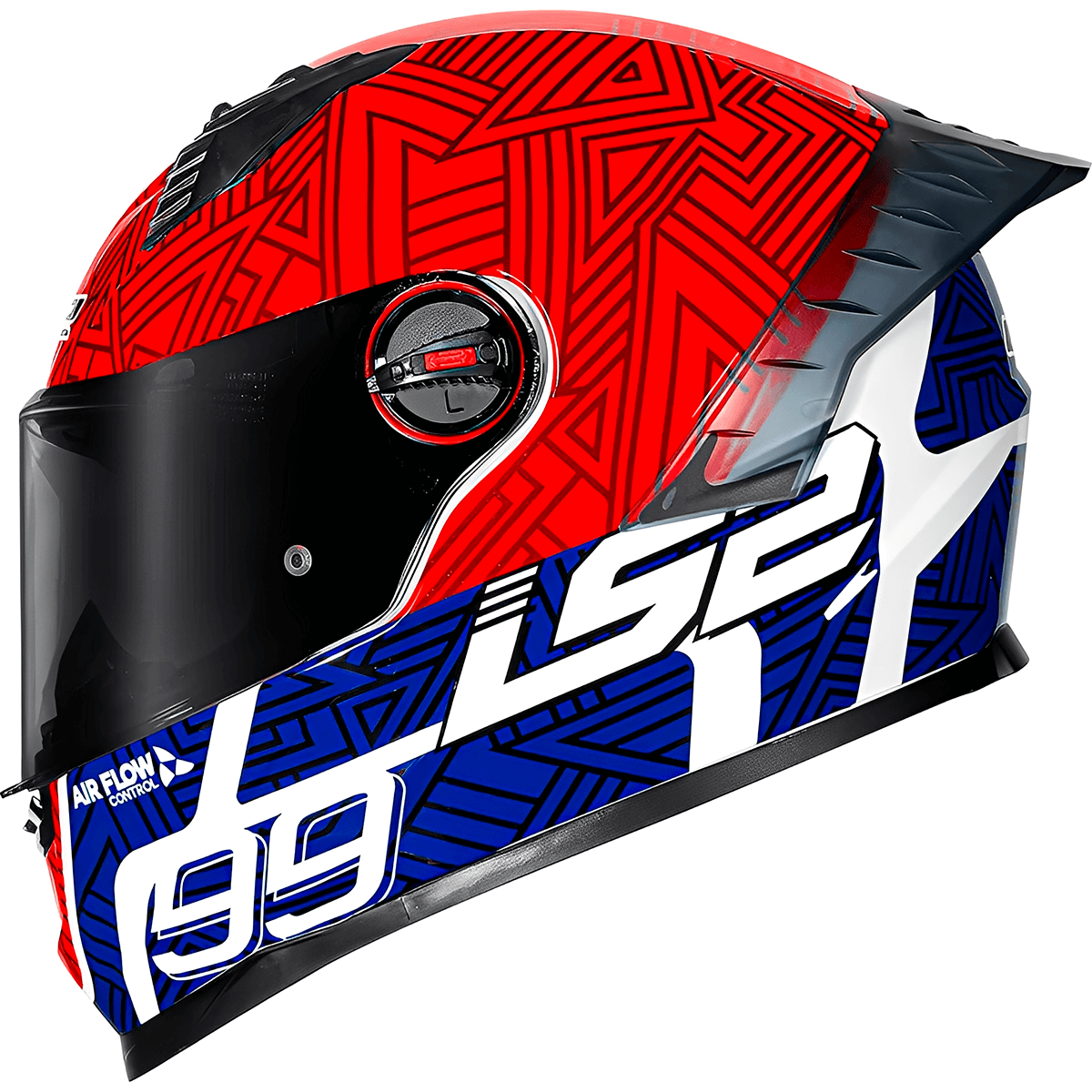 Capacete Original LS2 FF358 Pro Tiempo Branco Vermelho Azul