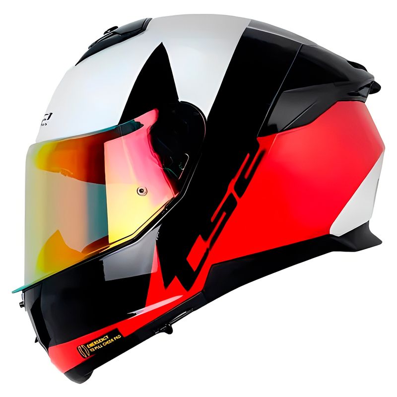 Capacete Original LS2 FF808 Stream 2 Thunderbiz Preto Vermelho