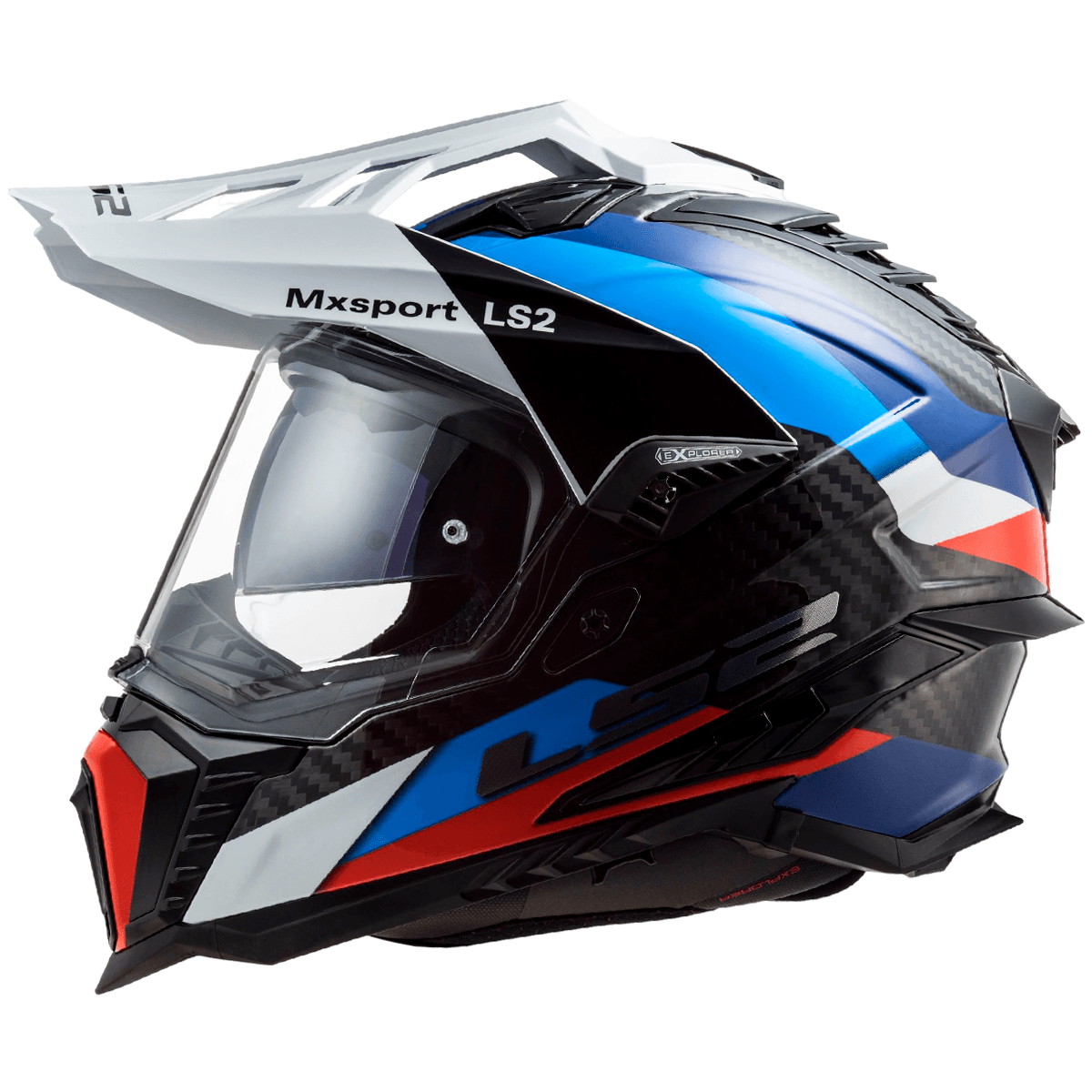 Capacete Original LS2 MX701 Explorer Frontier Preto Azul