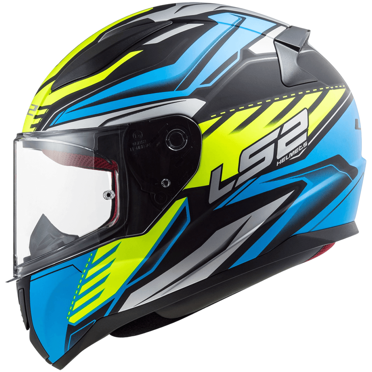 Capacete Original LS2 FF353 Rapid Gale Fosco Preto Azul Amarelo