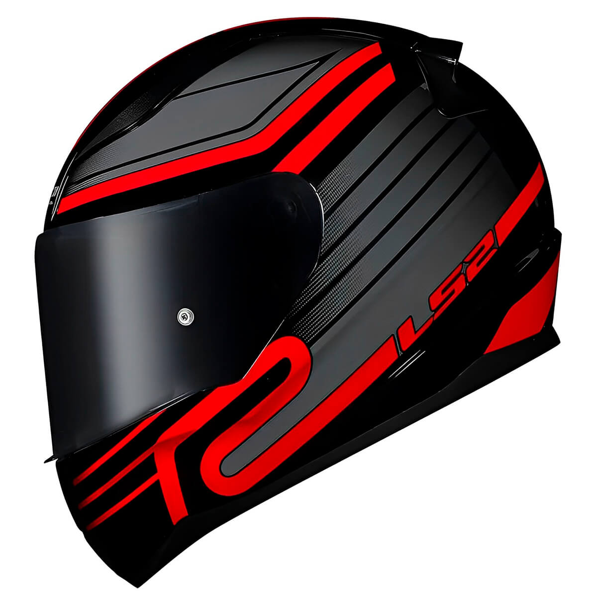 Capacete Original LS2 FF353 Rapid Circuit Preto Vermelho