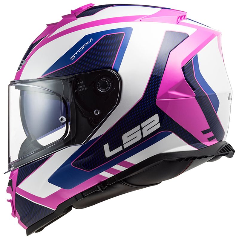 Capacete Original LS2 FF800 Storm Techy Branco Rosa
