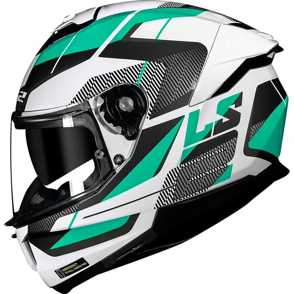 Capacete Original LS2 FF808 Stream 2 Road Branco Verde