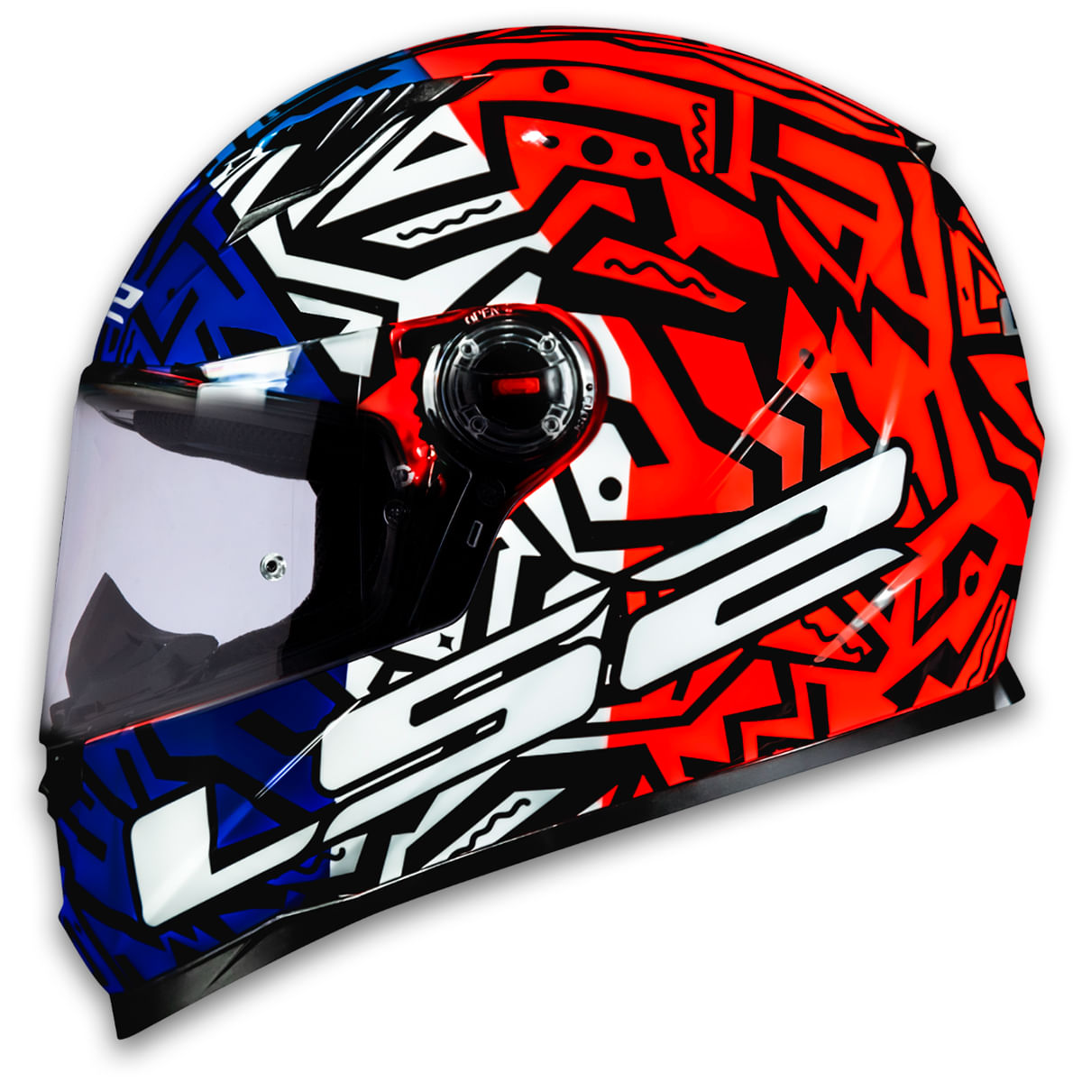 Capacete Original LS2 FF358 Memphis Laranja Azul