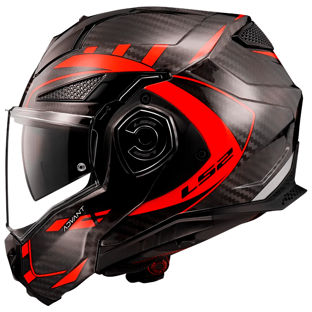 Capacete Original LS2 FF901 Advant X Carbon Future Vermelho