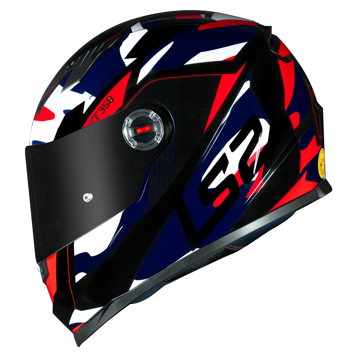 Capacete Original LS2 FF358 Tank Azul Vermelho Branco