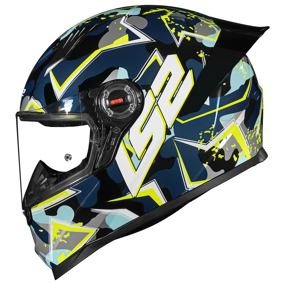 Capacete Original LS2 FF358 S Camo Azul Amarelo