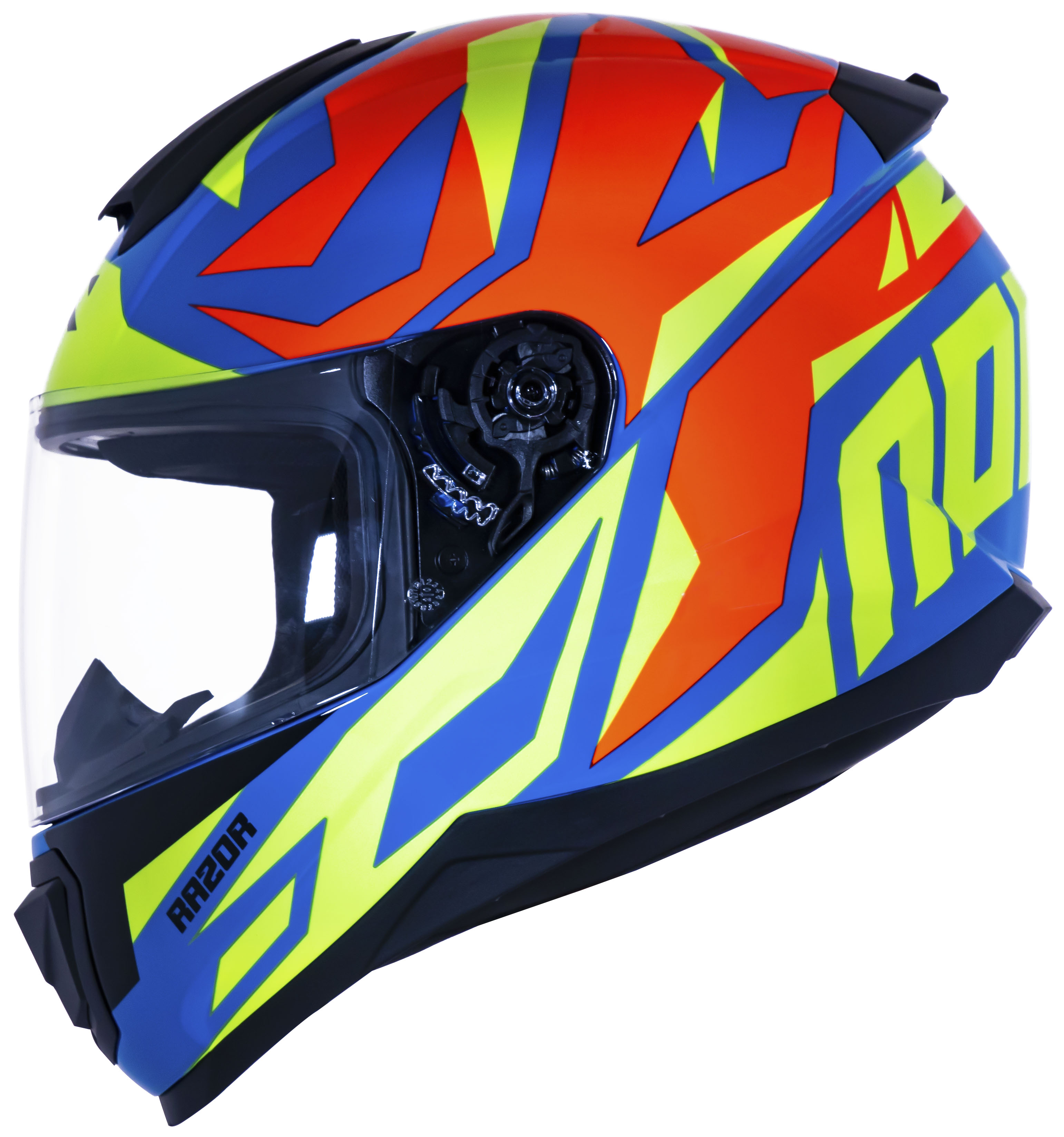 Capacete Original Norisk Razor Cutting Azul Amarelo Vermelho