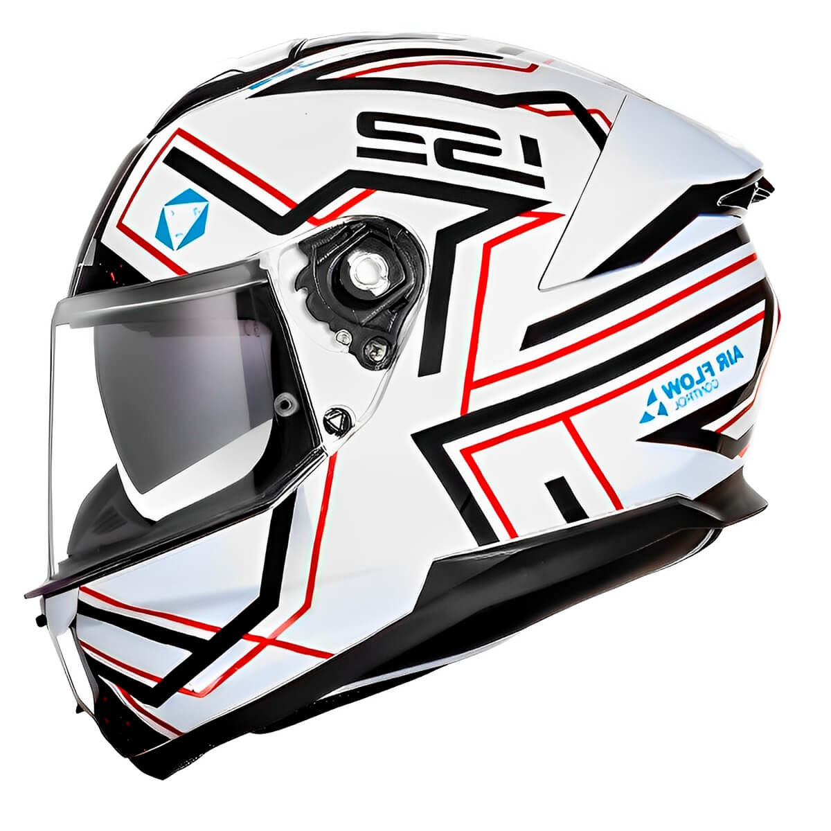 Capacete Original LS2 FF808 Stream 2 Maze Branco Preto Vermelho