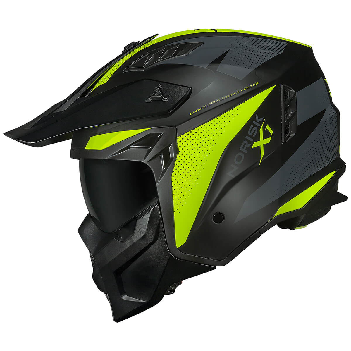 Capacete Original Norisk Darth 2 X1 Preto Amarelo Fosco