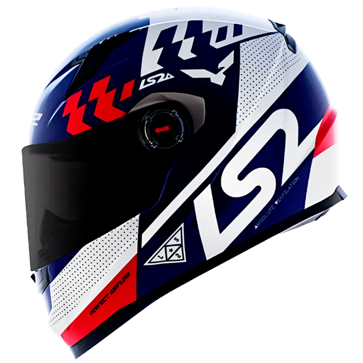 Capacete Original LS2 FF358 Podium Azul Branco Vermelho