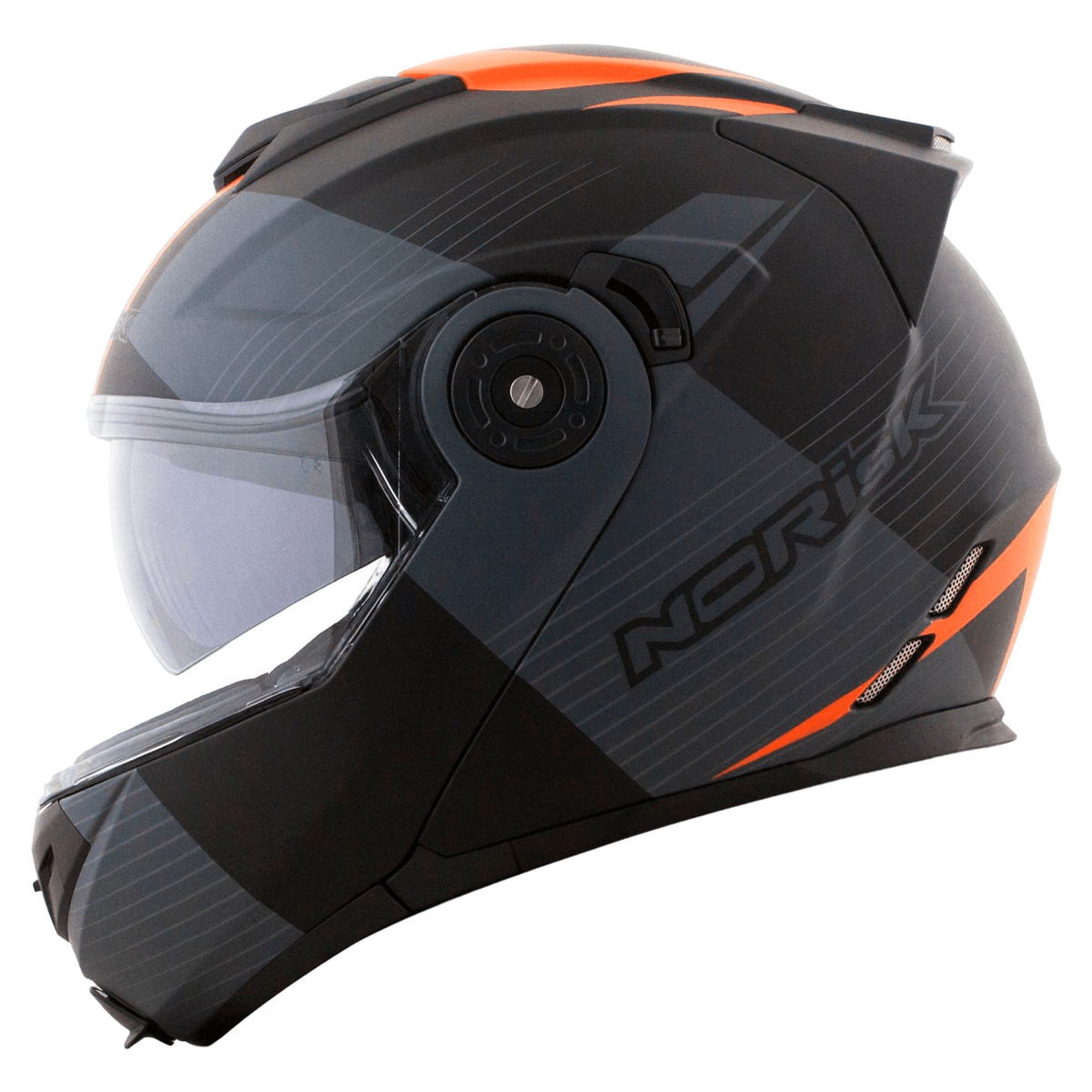 Capacete Original Norisk FF345 Stroke Pto Cinza Laranja