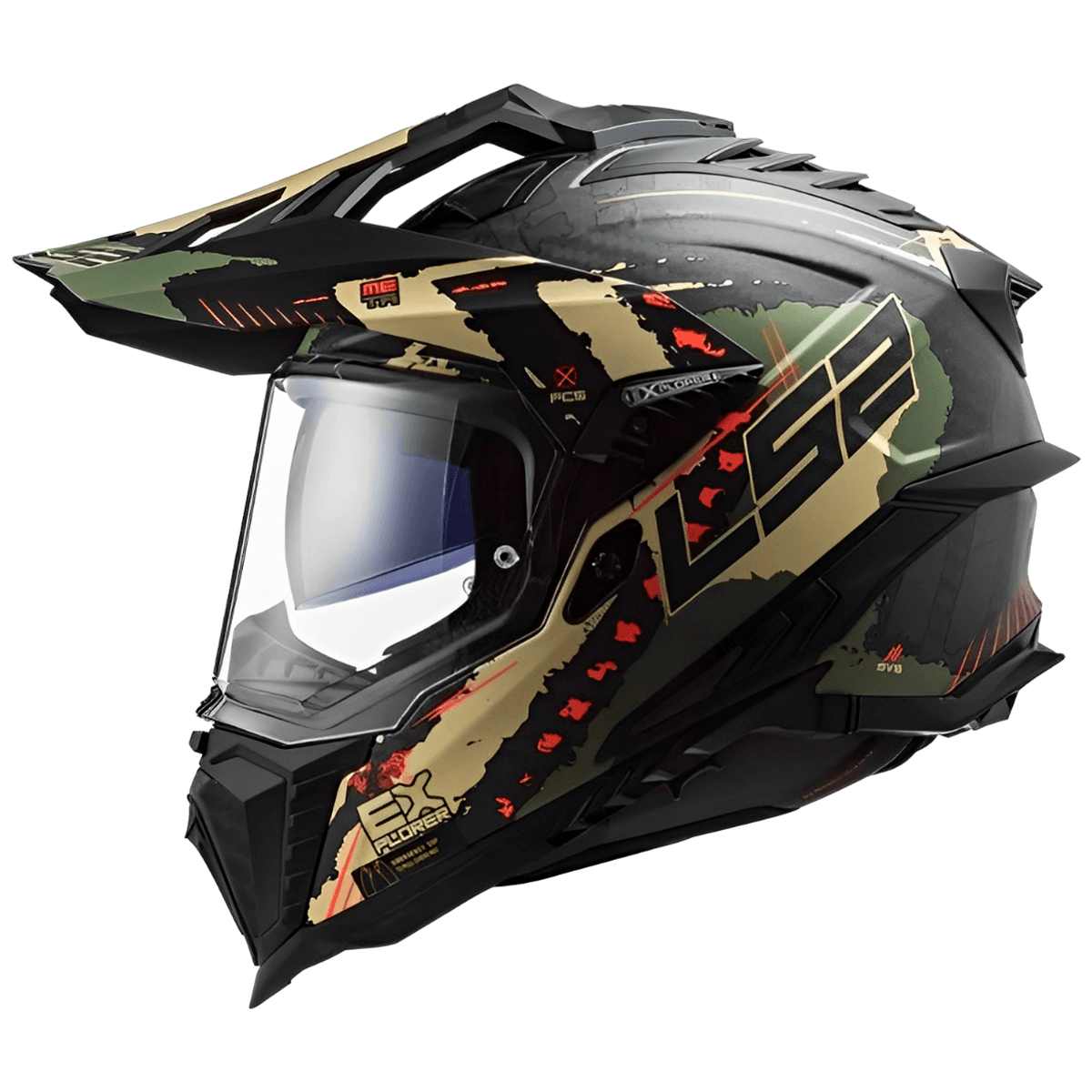 Capacete Original LS2 MX701 Explorer C Extend Verde Militar Fosco