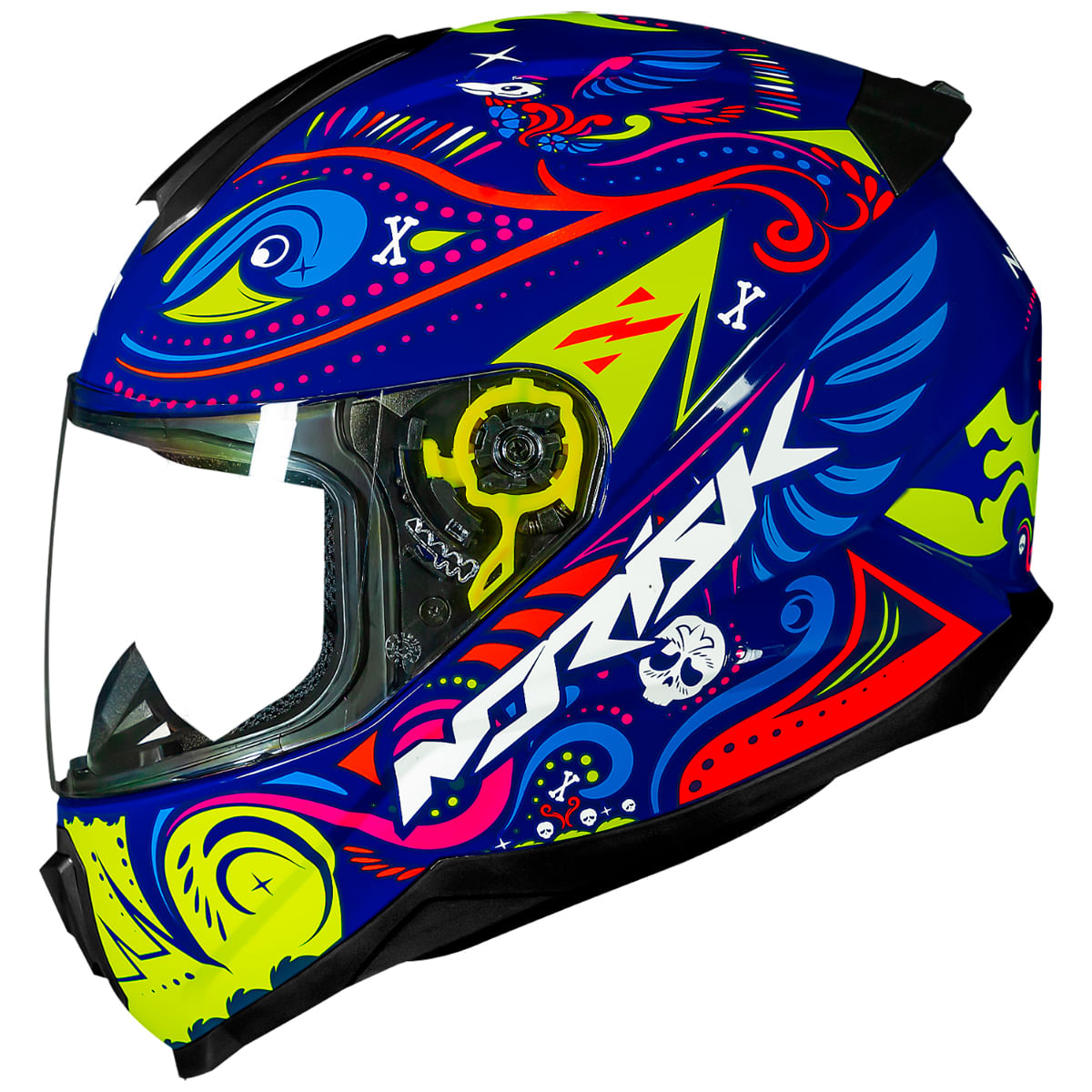 Capacete Original Norisk Razor Circus Azul Amarelo