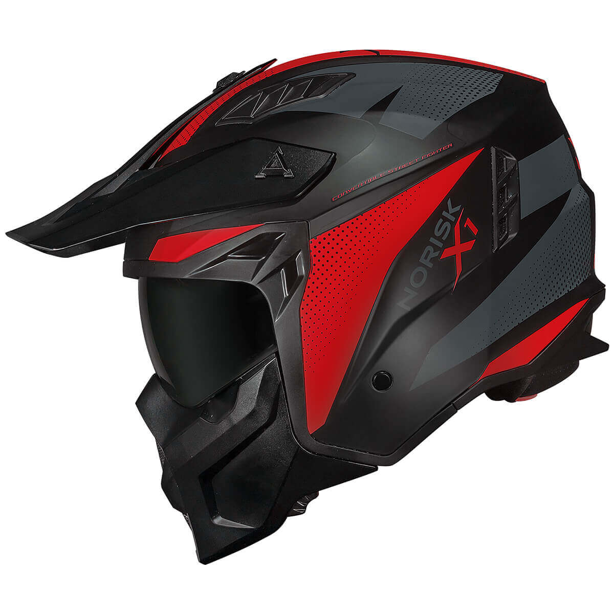 Capacete Original Norisk Darth 2 X1 Preto Vermelho Fosco