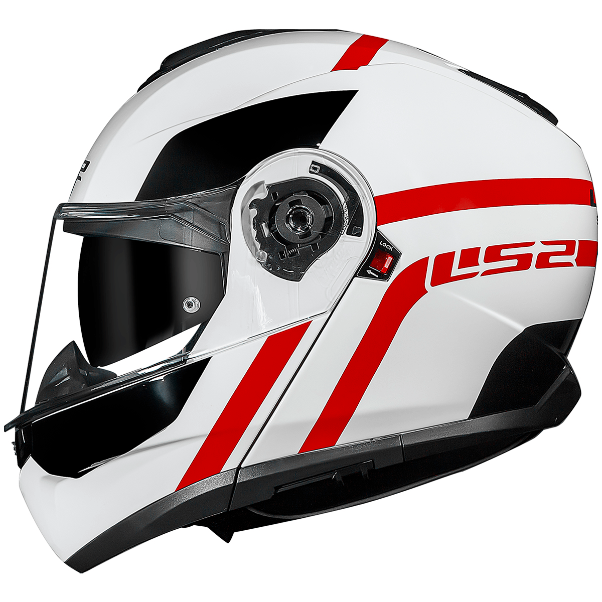 Capacete Original LS2 FF908 Strobe 2 Autox Branco Vermelho