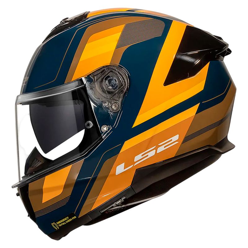 Capacete Original LS2 FF808 Stream 2 Vintage Azul Laranja