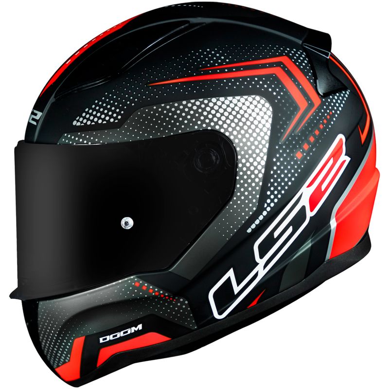 Capacete Original LS2 FF353 Rapid Doom Fosco Preto Vermelho