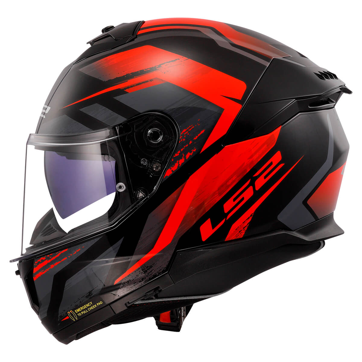 Capacete Original LS2 FF808 Stream 2 Fury Preto Vermelho