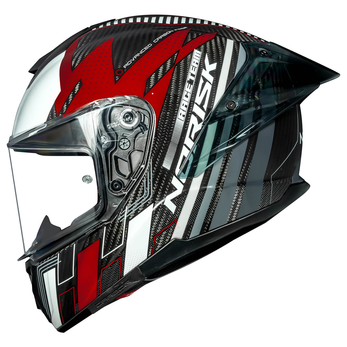Capacete Original Norisk Carbon R Team Vermelho Branco