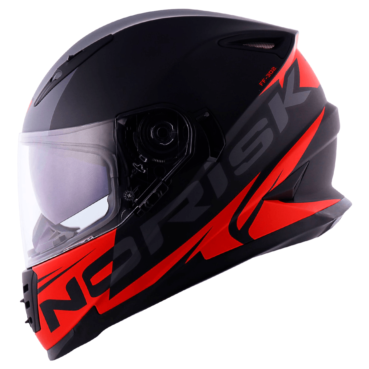 Capacete Original Norisk FF302 Soul Manty Preto Vermelho Fosco