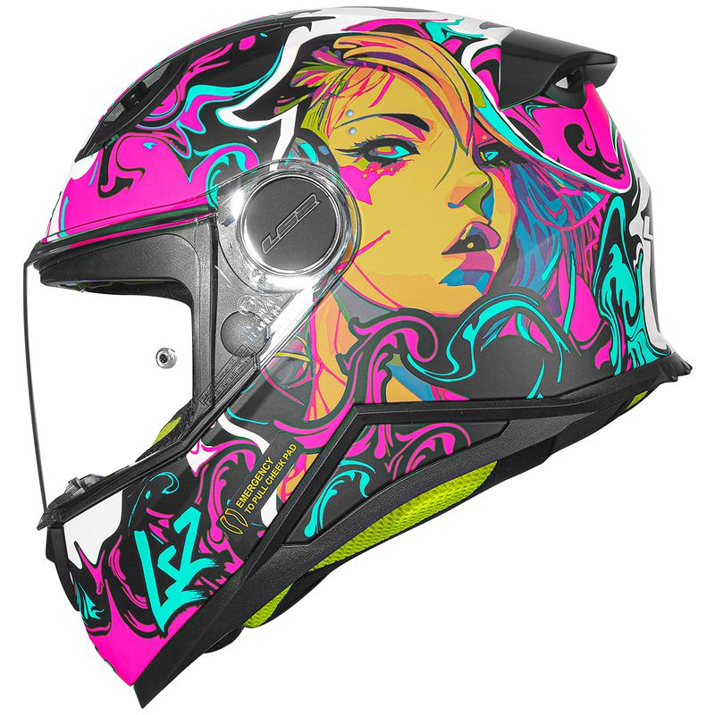 Capacete Original LS2 FF812 Infantil Cyberg Roxo Fosco Ciano