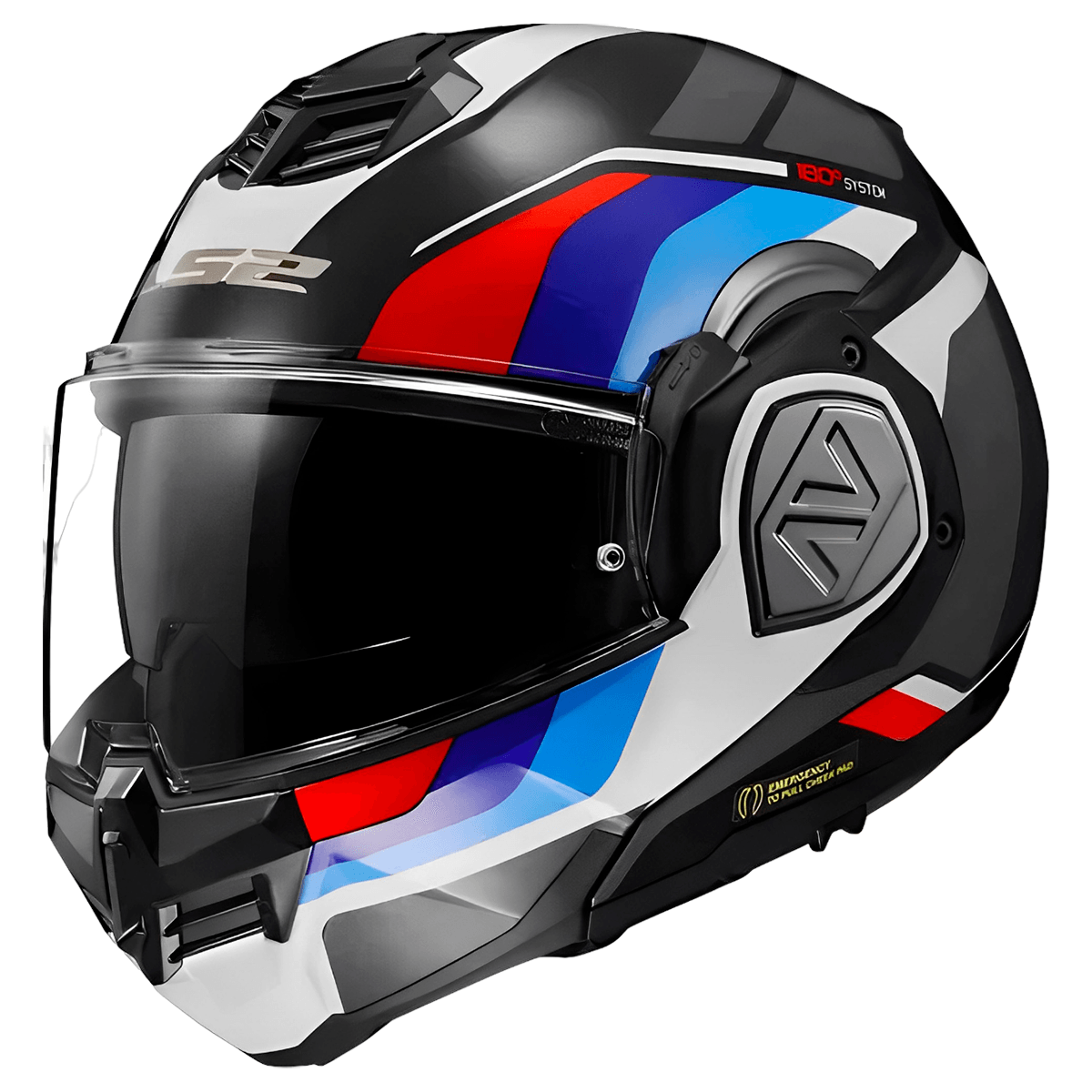 Capacete Original LS2 FF906 Advant Sport Preto Azul Vermelho Branco