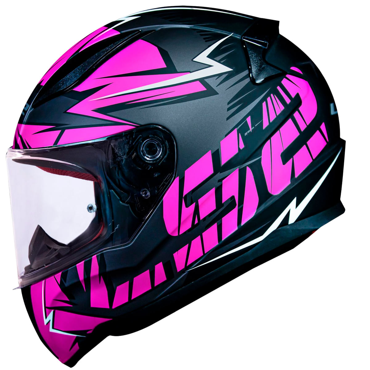 Capacete Original LS2 FF353 Rapid Cromo Fosco Preto Pink