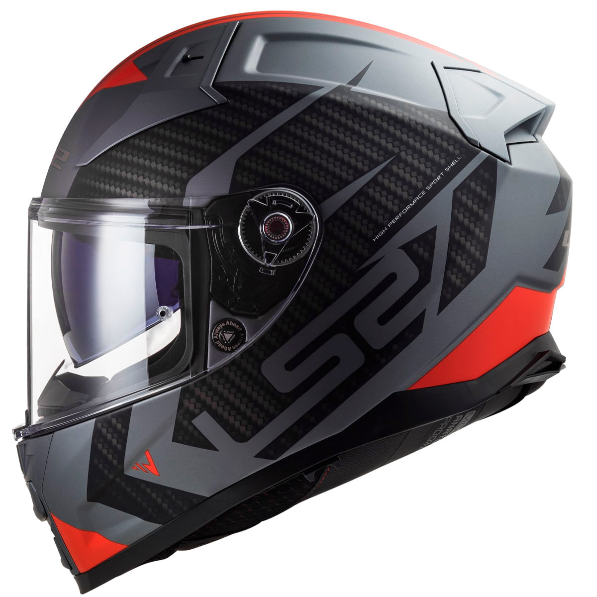 Capacete Original LS2 FF811 Vector 2 Splitter Fosco Titanium Verm