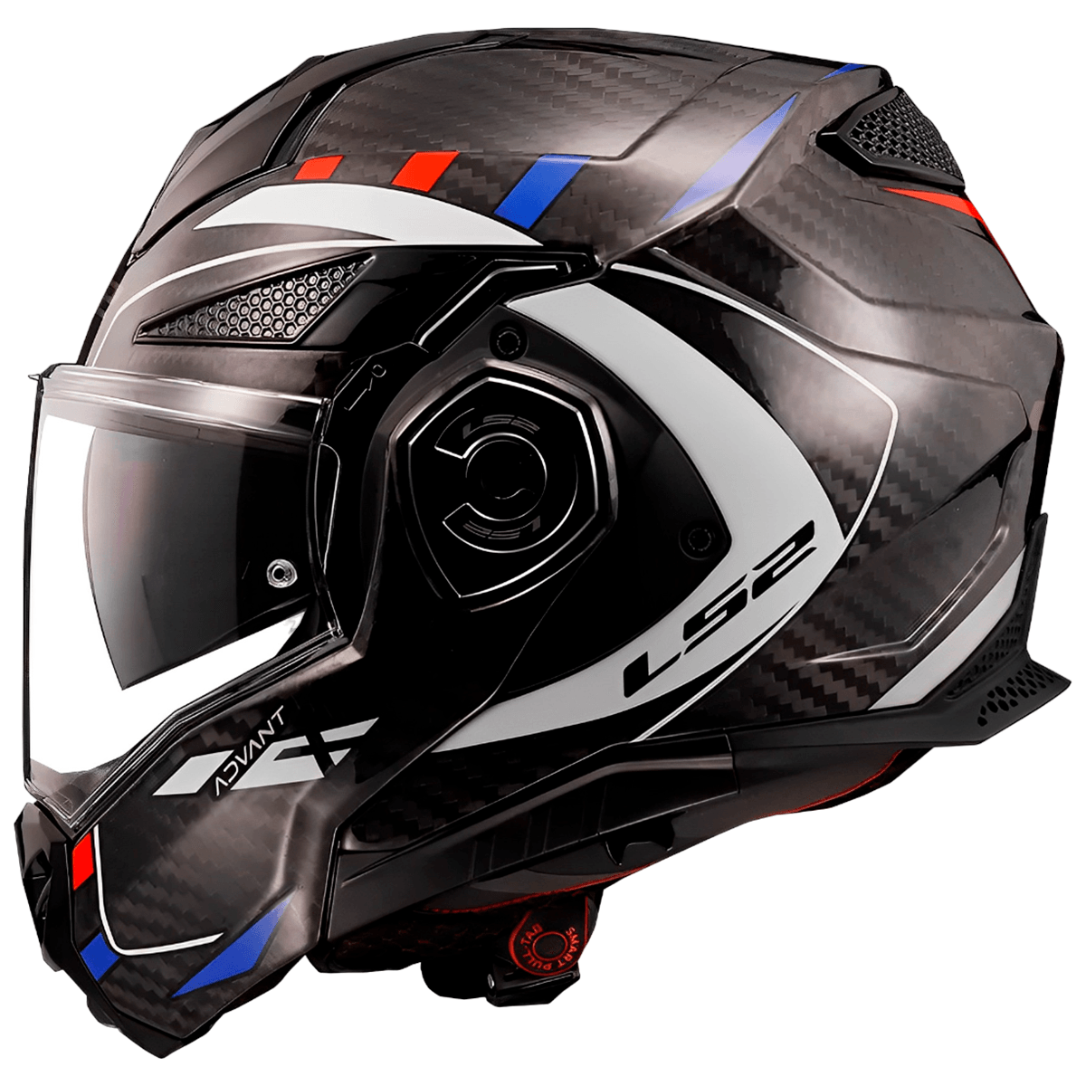 Capacete Original LS2 FF901 Advant X Carbon Future Branco Azul Vermelho