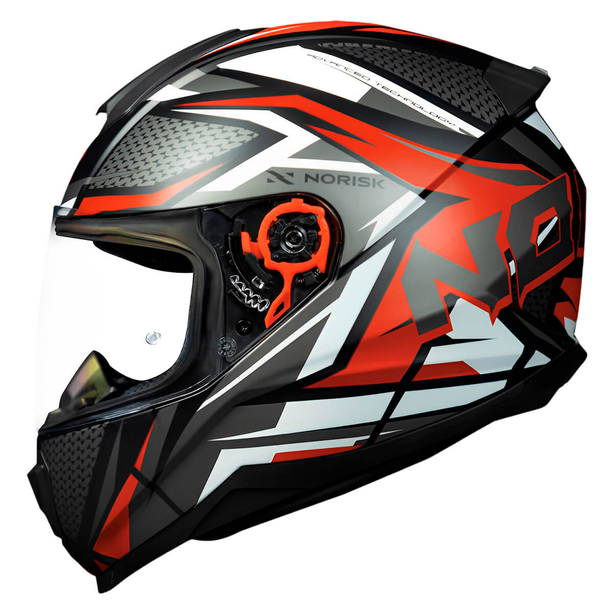 Capacete Original Norisk Razor Sharp Preto Vermelho