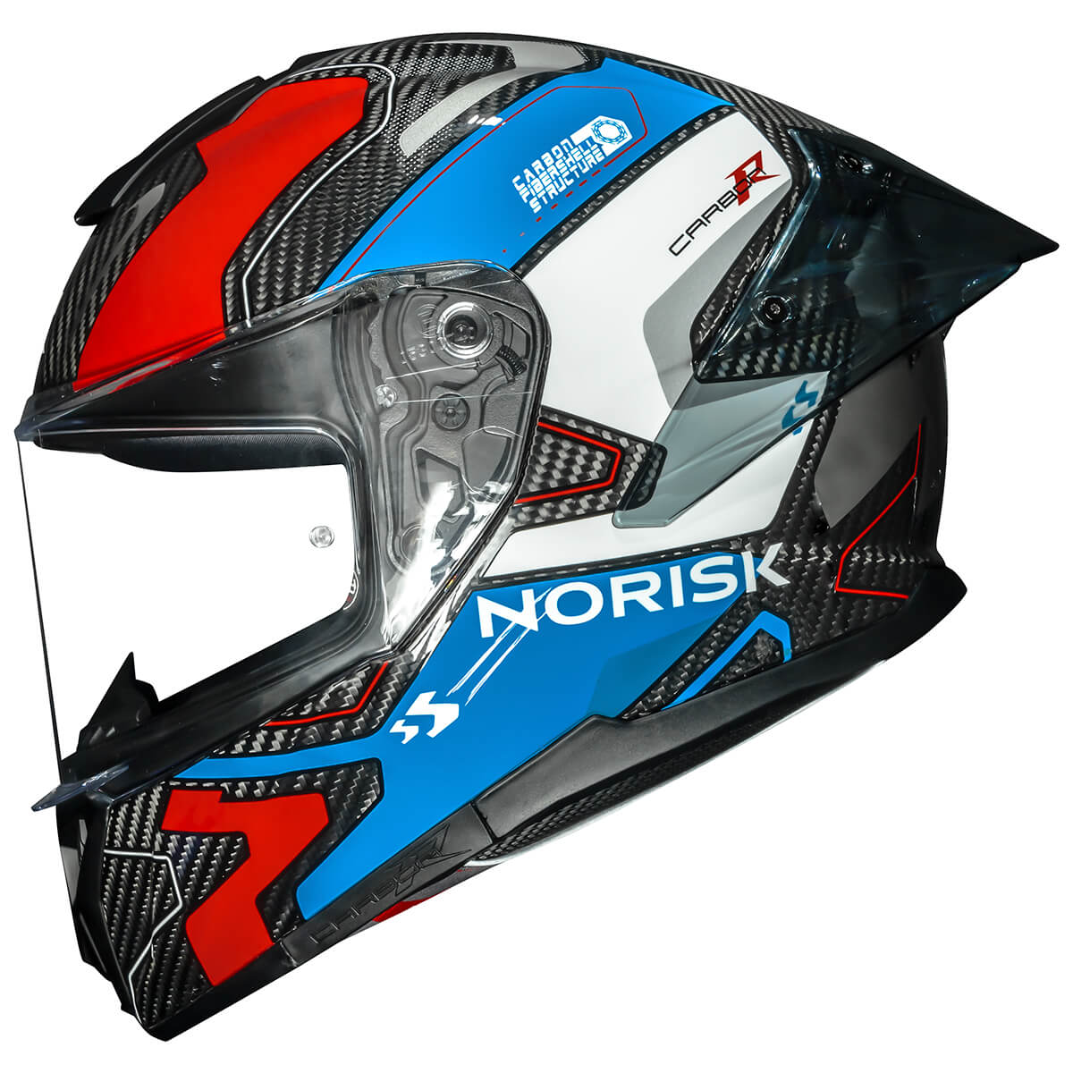 Capacete Original Norisk Carbon R Rider Azul Branco
