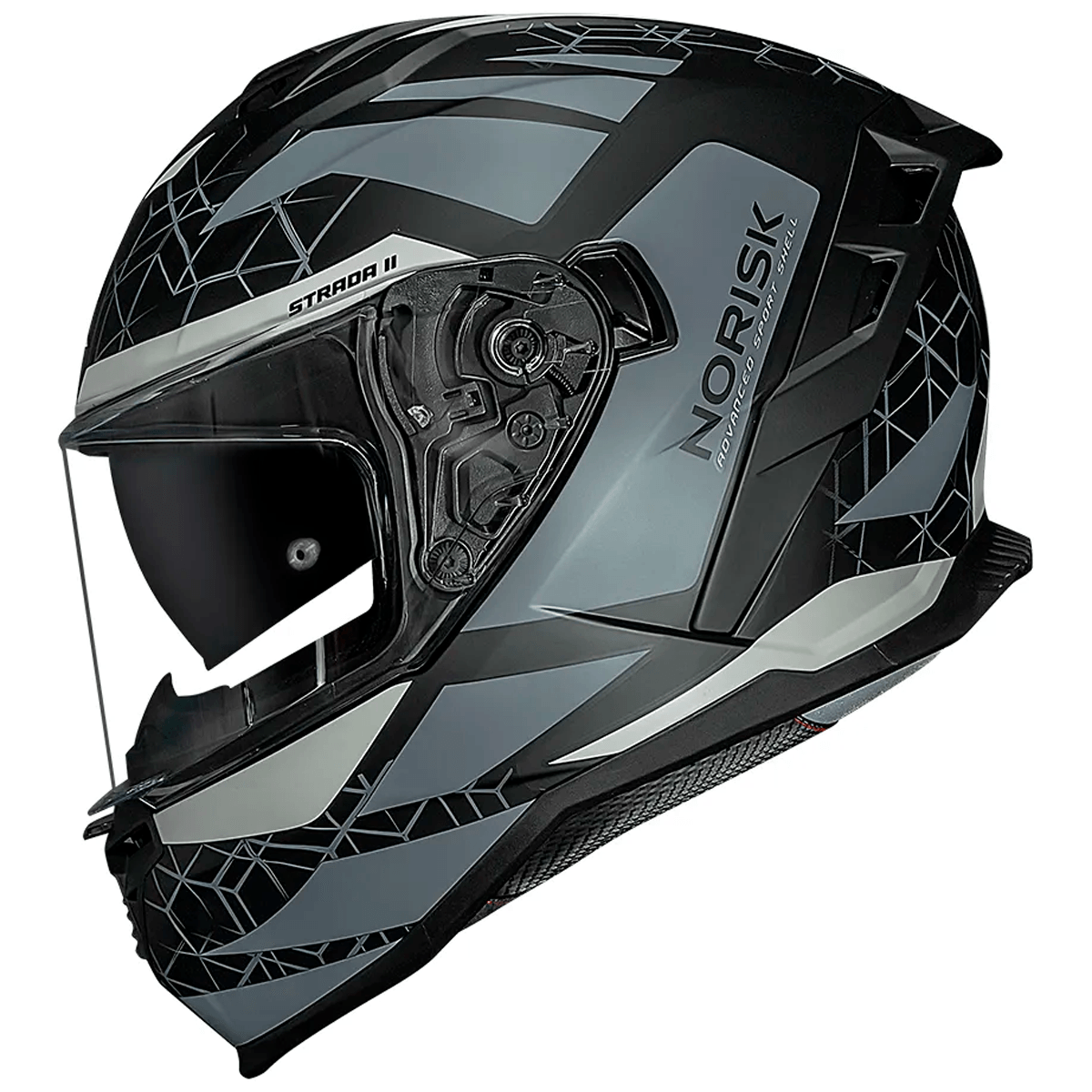 Capacete Original Norisk Strada 2 Evoque Preto Cinza Fosco
