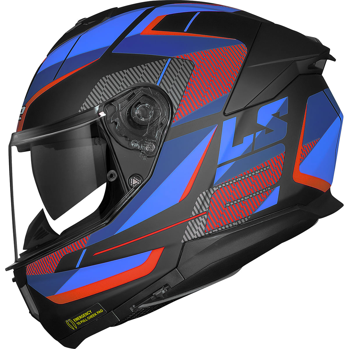 Capacete Original LS2 FF808 Stream 2 Road Titanium Vermelho Fosco