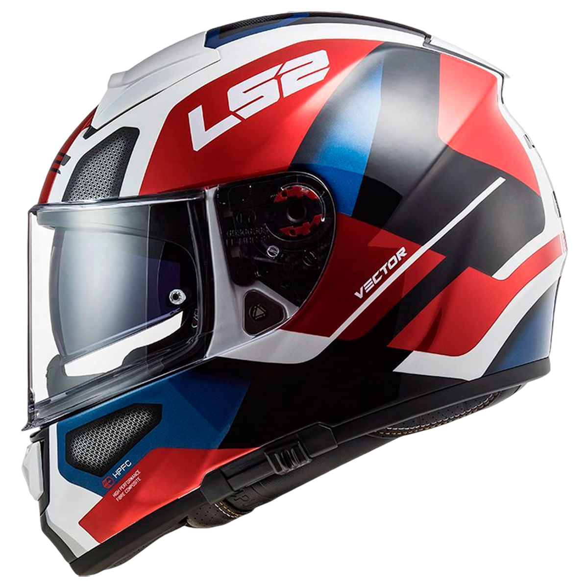 Capacete Original LS2 FF397 Vector Automat Branco Vermelho