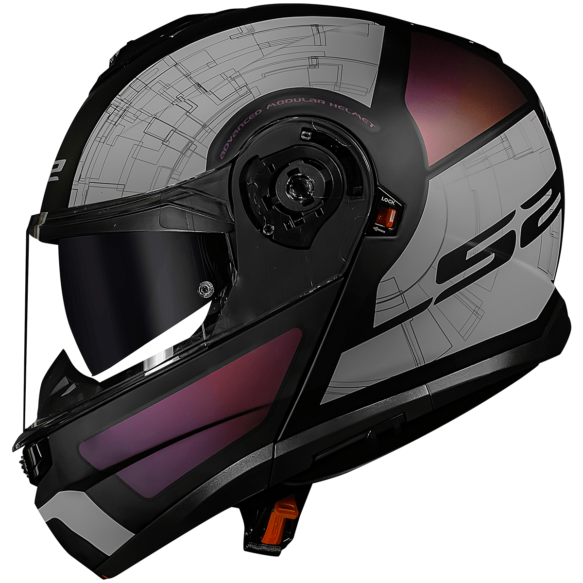 Capacete Original LS2 FF908 Strobe 2 Orion Fosco Preto Roxo